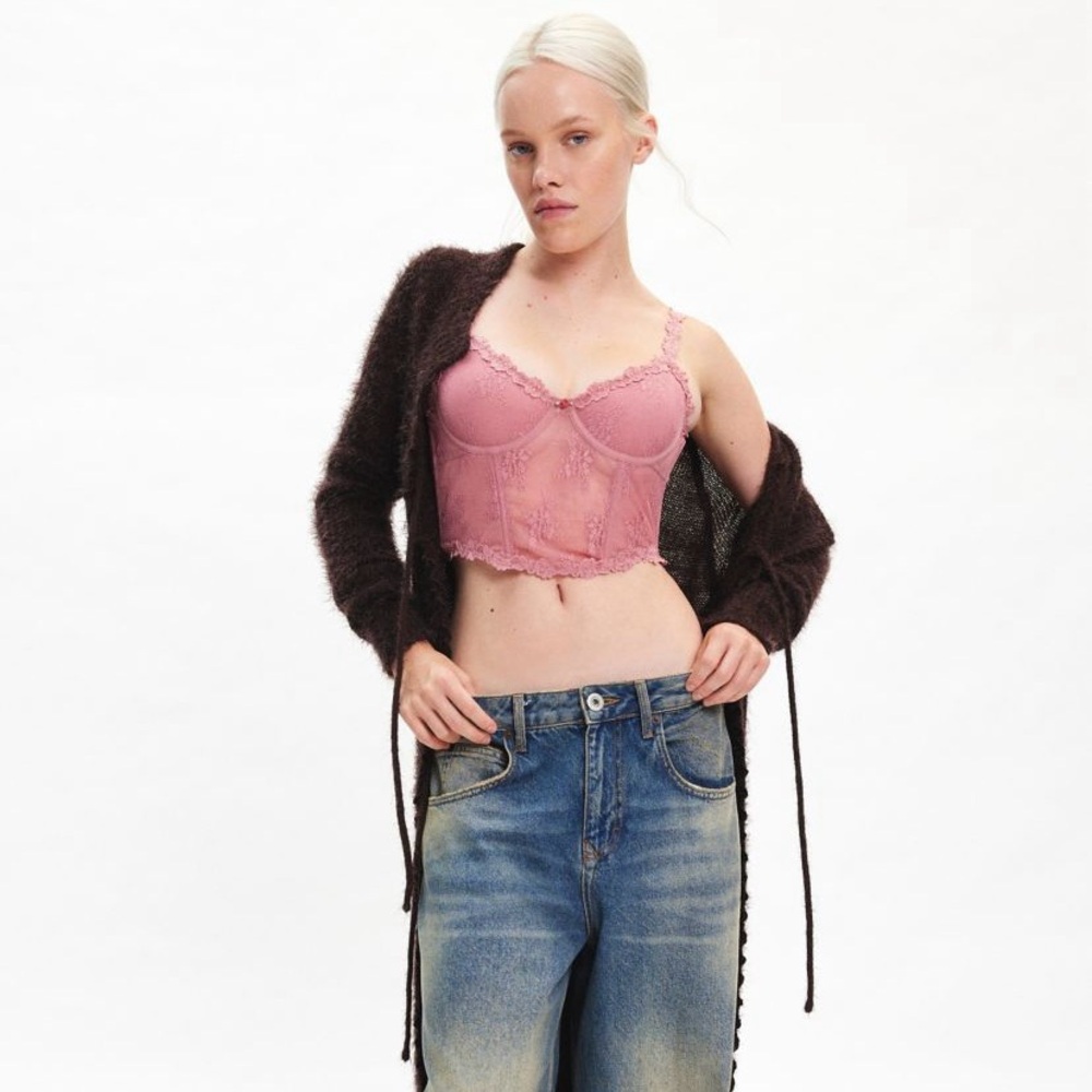 Out From Under Firecracker Lace Corset NWT Size S - Berry - Picture 3 of 7